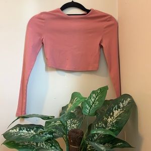pink crop top